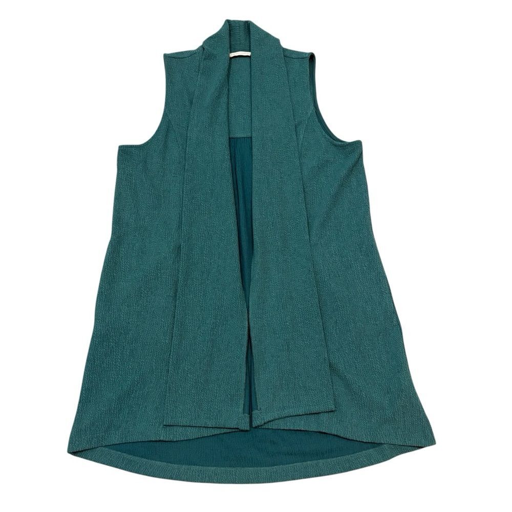 Soft Surroundings Manas Textured Vest in Teal Atlantic Green Size M